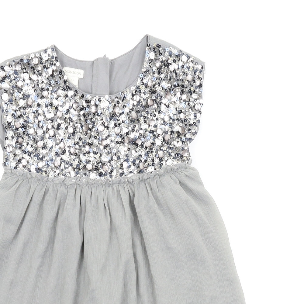 Monsoon Girls Grey   A-Line  Size 7-8 Years