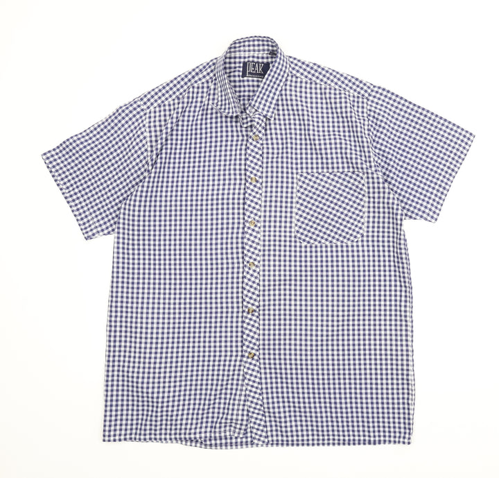 Peak Performance Mens Blue Check Button-Up Size L