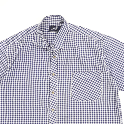 Peak Performance Mens Blue Check   Button-Up Size L