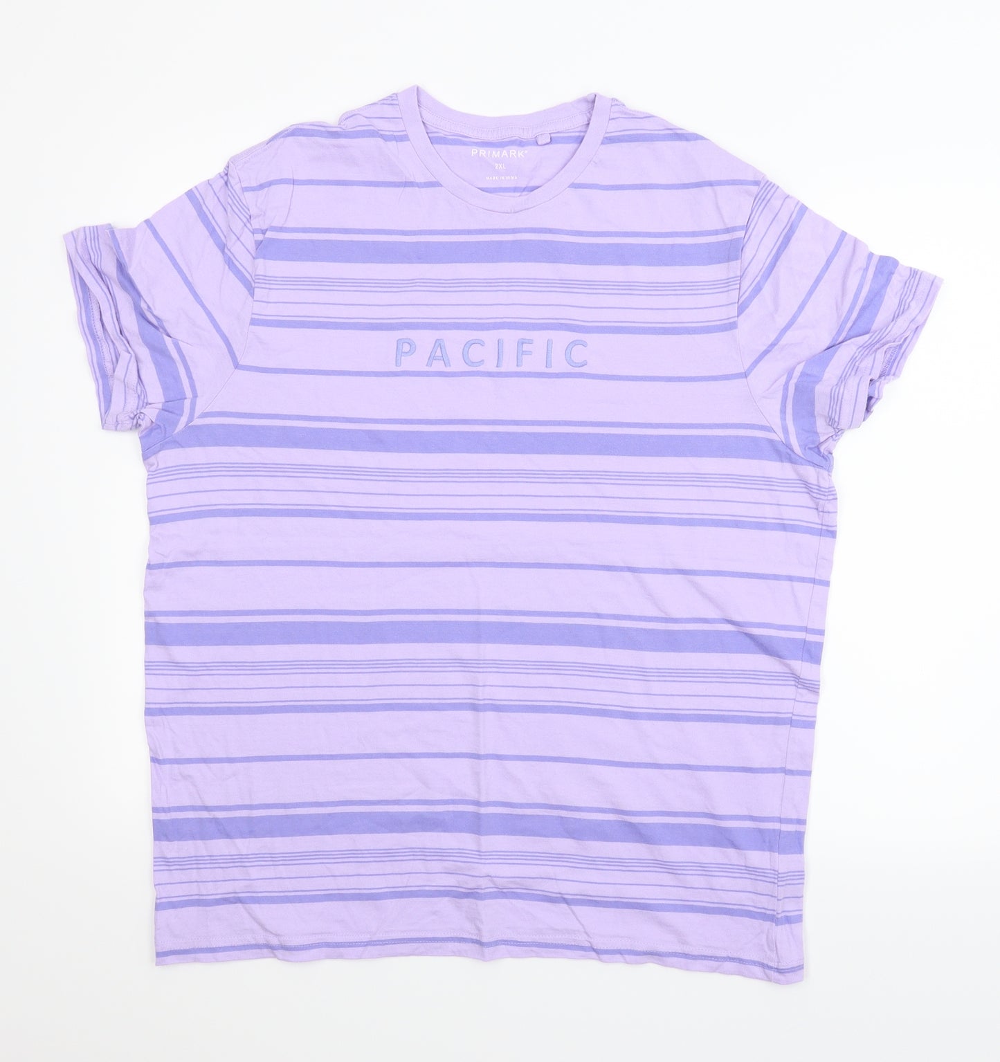 Primark Mens Purple Striped   T-Shirt Size 2XL