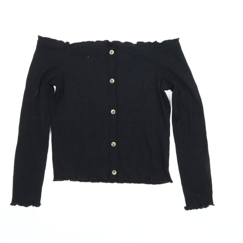 Primark Womens Black   Cropped Blouse Size 6