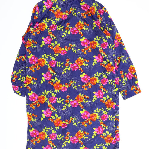 Preworn Womens Blue Floral  Kimono Button-Up Size XL
