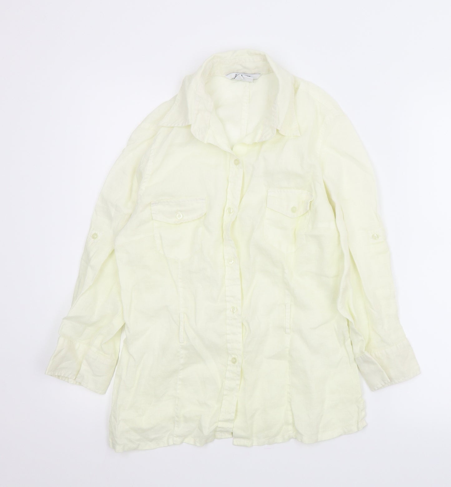 Zara Womens Ivory   Basic Button-Up Size M