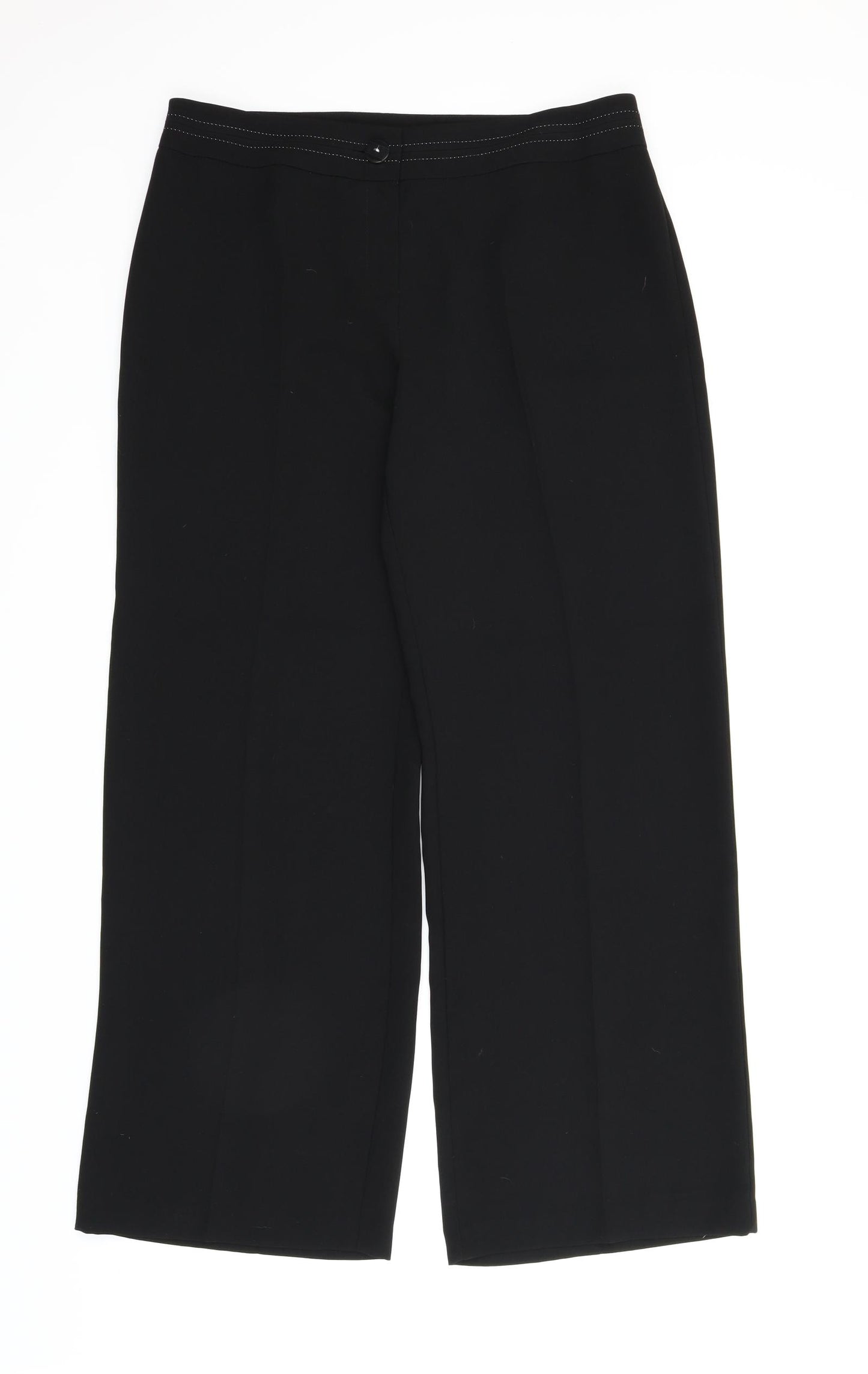 M&S Womens Black   Trousers  Size 14 L28 in