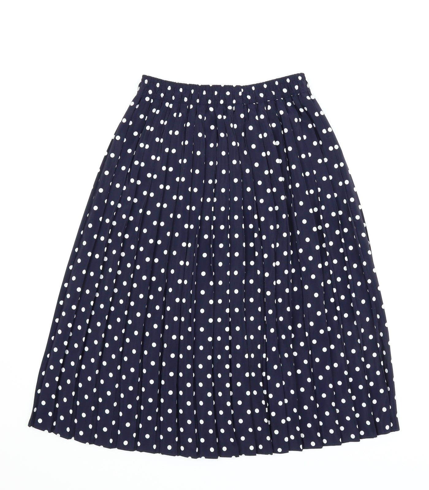 M&S Womens Blue Polka Dot  Pleated Skirt Size 12