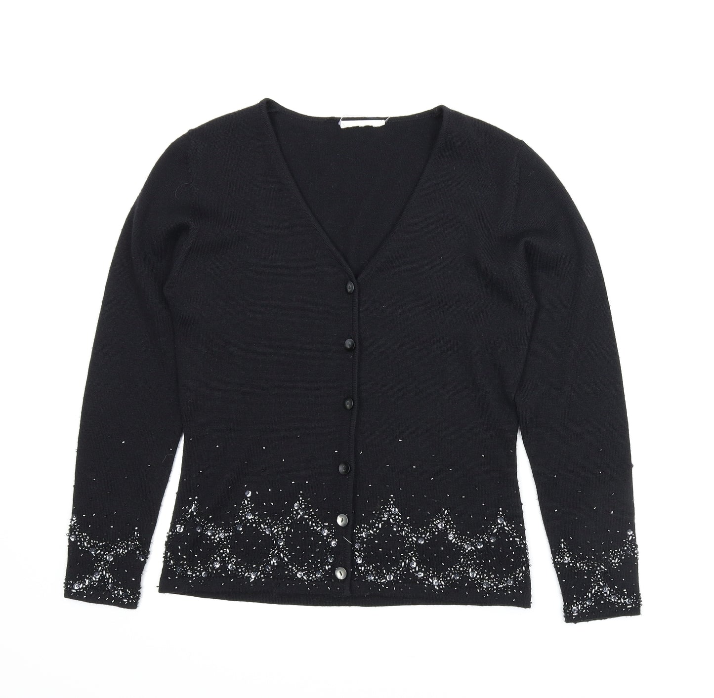 Preworn Womens Black   Cardigan Jumper Size 10
