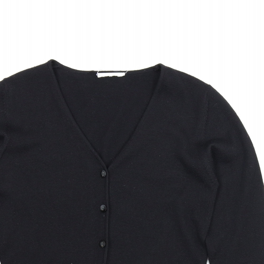 Preworn Womens Black   Cardigan Jumper Size 10