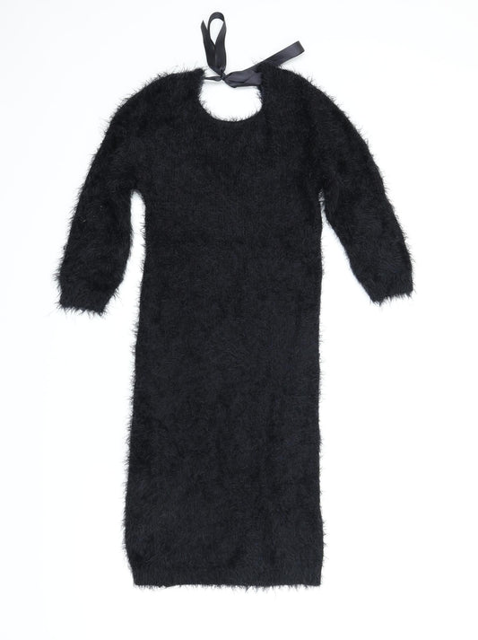 Front view of Love Pink Boutique women’s black jumper dress, size S