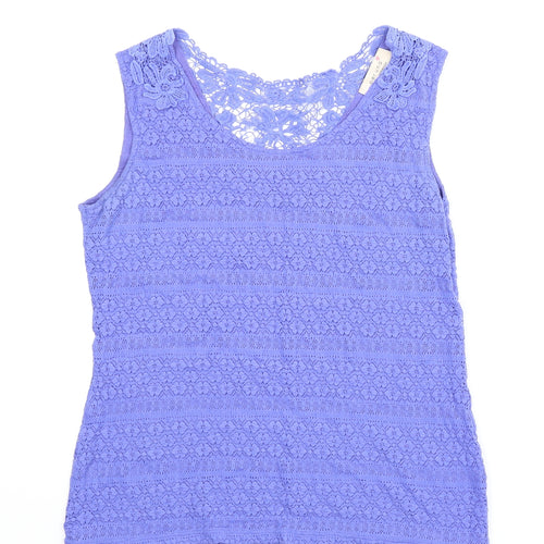 M&S Womens Blue Floral  Basic Blouse Size 8