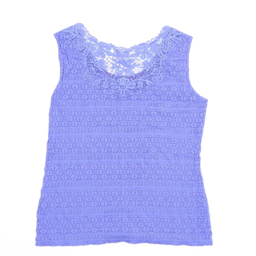 M&S Womens Blue Floral  Basic Blouse Size 8