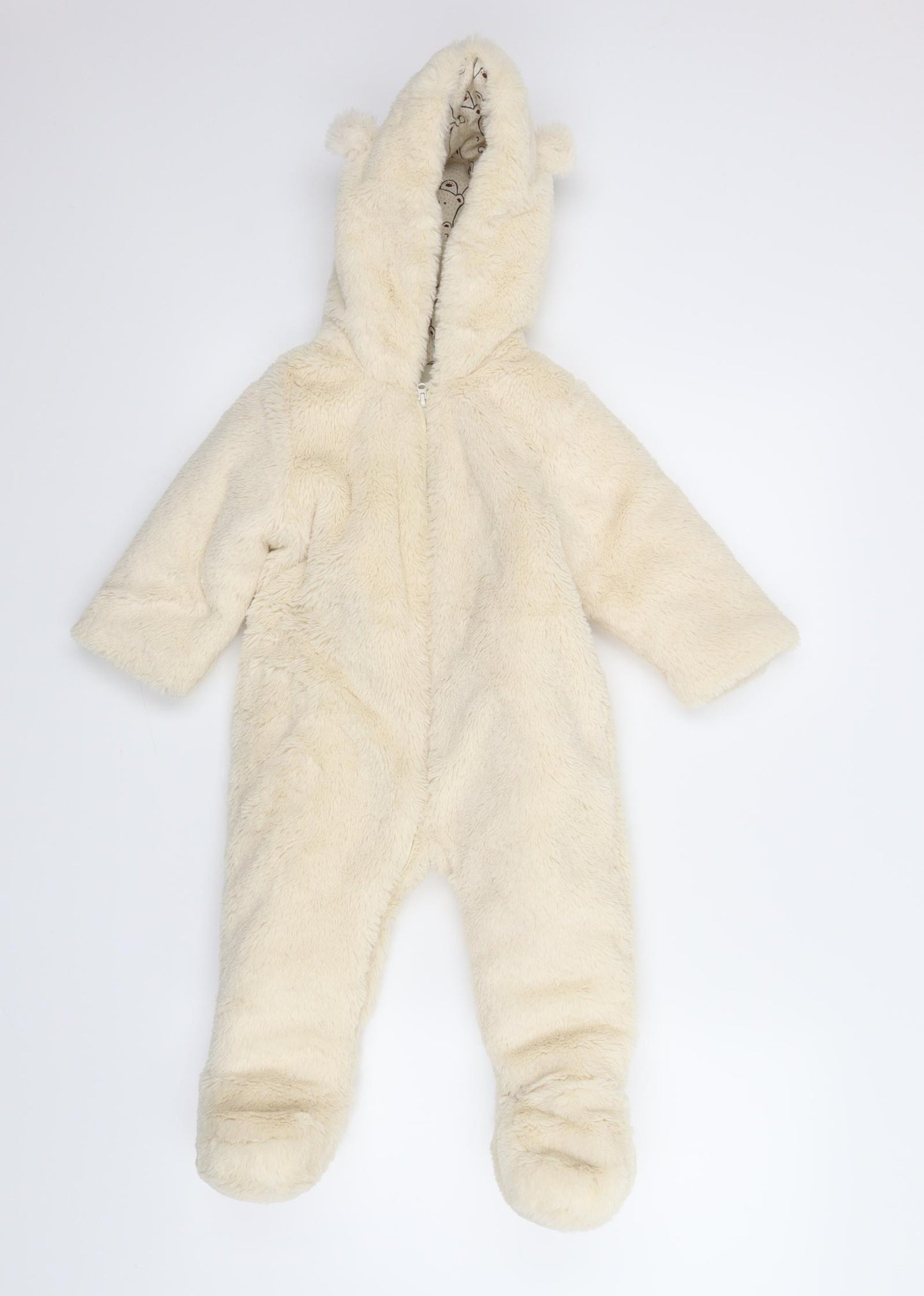 Fred & Flo Girls Ivory   Babygrow One-Piece Size 9-12 Months  - Teddy bear baby grow