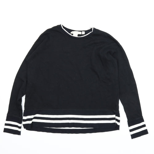 H&M Womens Black Striped  Pullover Jumper Size S