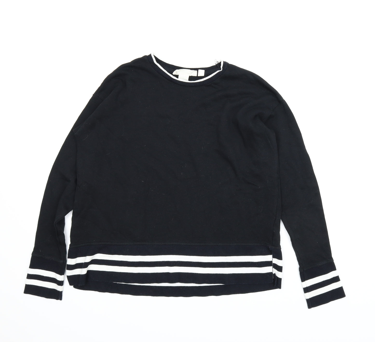 H&M Womens Black Striped  Pullover Jumper Size S