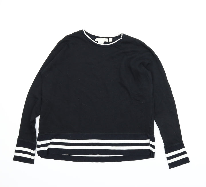 H&M Womens Black Striped  Pullover Jumper Size S
