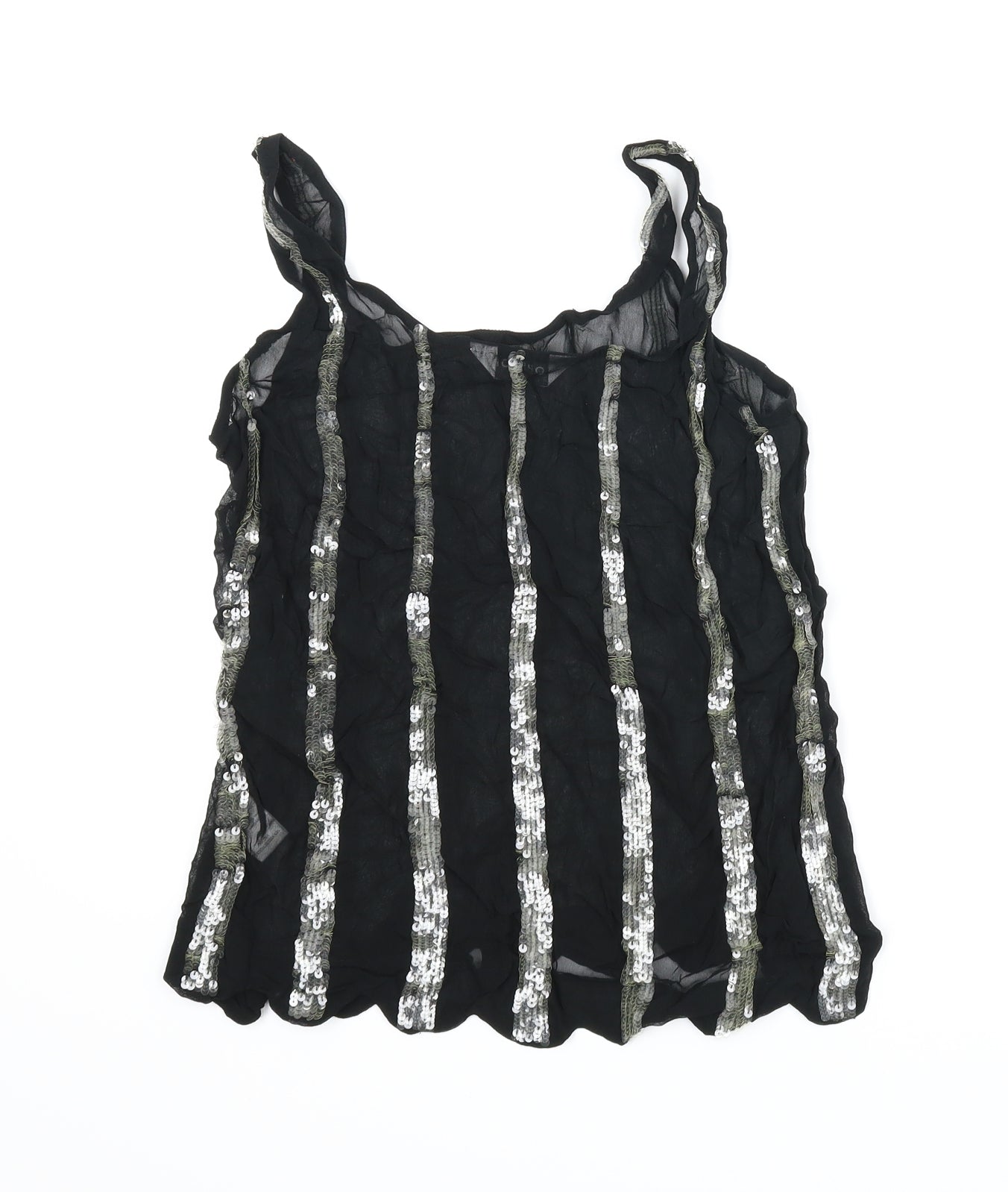 Topshop Womens Black Striped  Basic Blouse Size 12