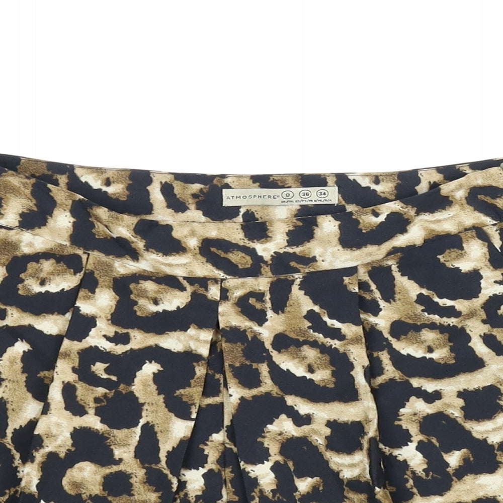 Atmosphere Womens Beige Animal Print  Culotte Shorts Size 8