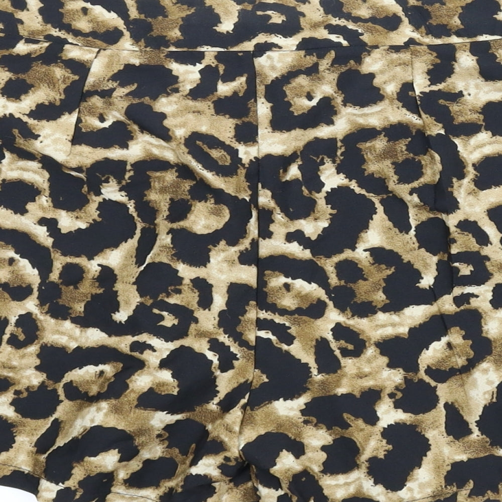 Atmosphere Womens Beige Animal Print  Culotte Shorts Size 8