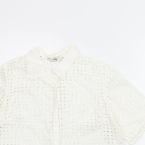 NEXT Womens White   Basic Button-Up Size 14
