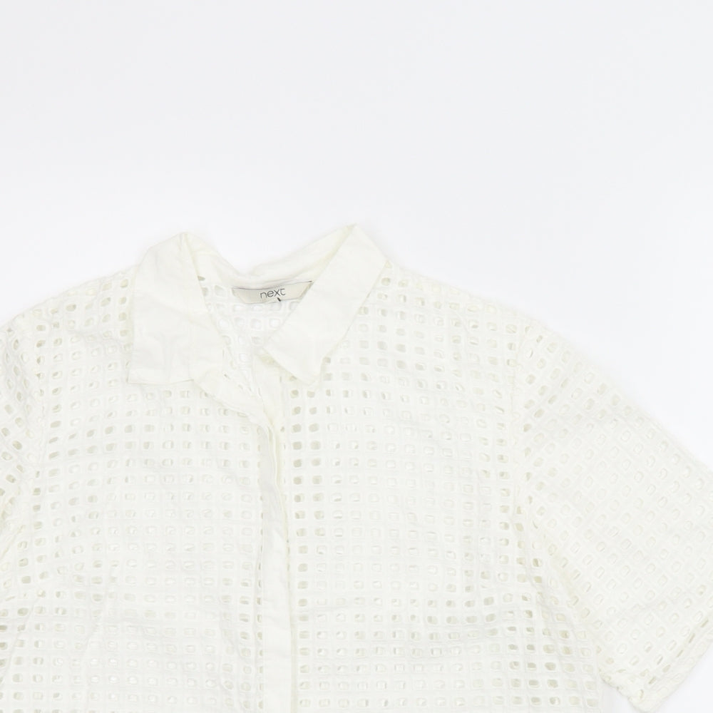 NEXT Womens White   Basic Button-Up Size 14