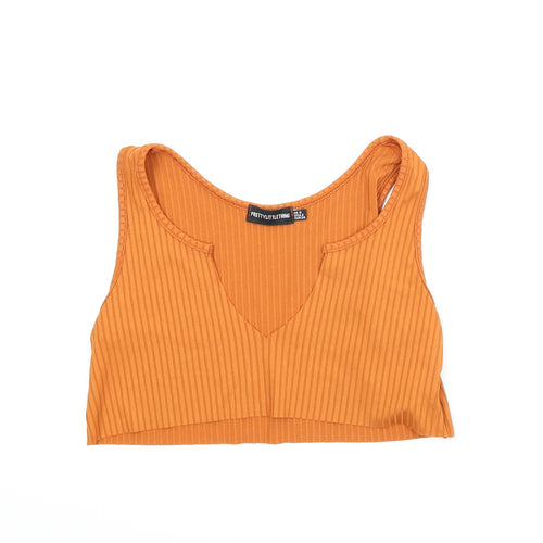 PRETTYLITTLETHING Womens Orange   Cropped Tank Size 6