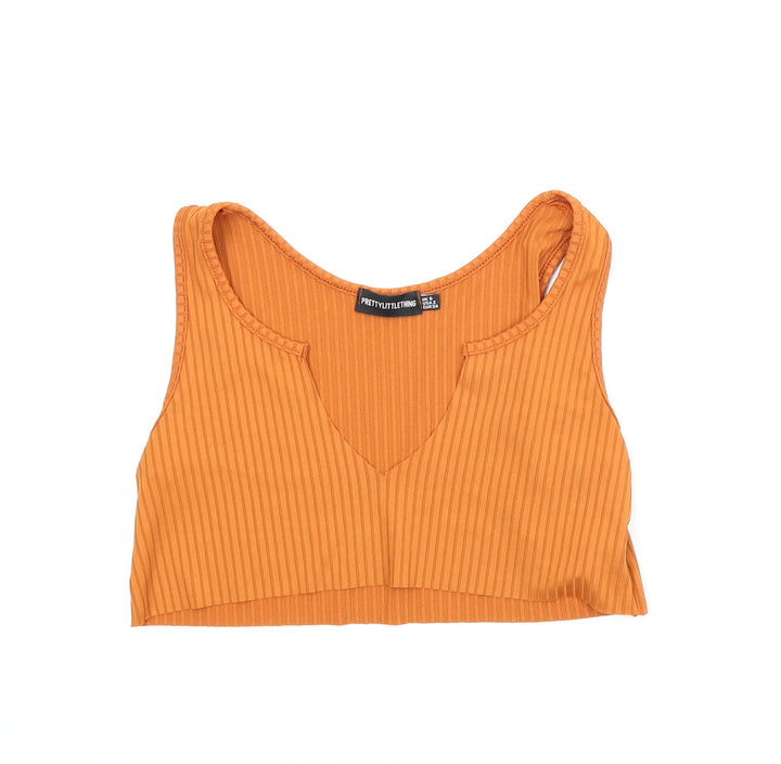 PRETTYLITTLETHING Womens Orange   Cropped Tank Size 6