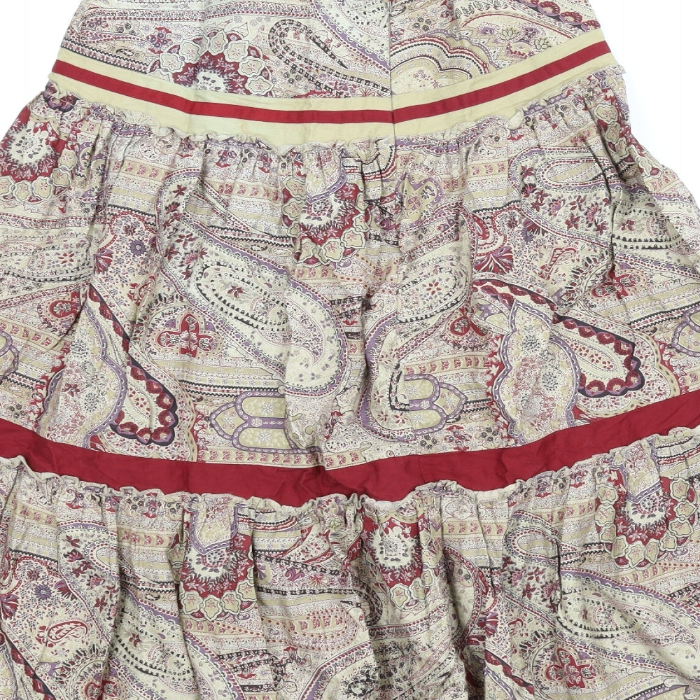 Zara Womens Beige Paisley  Peasant Skirt Size S