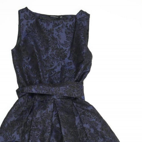 Atmosphere Womens Blue Floral  A-Line  Size 8  - Belt included