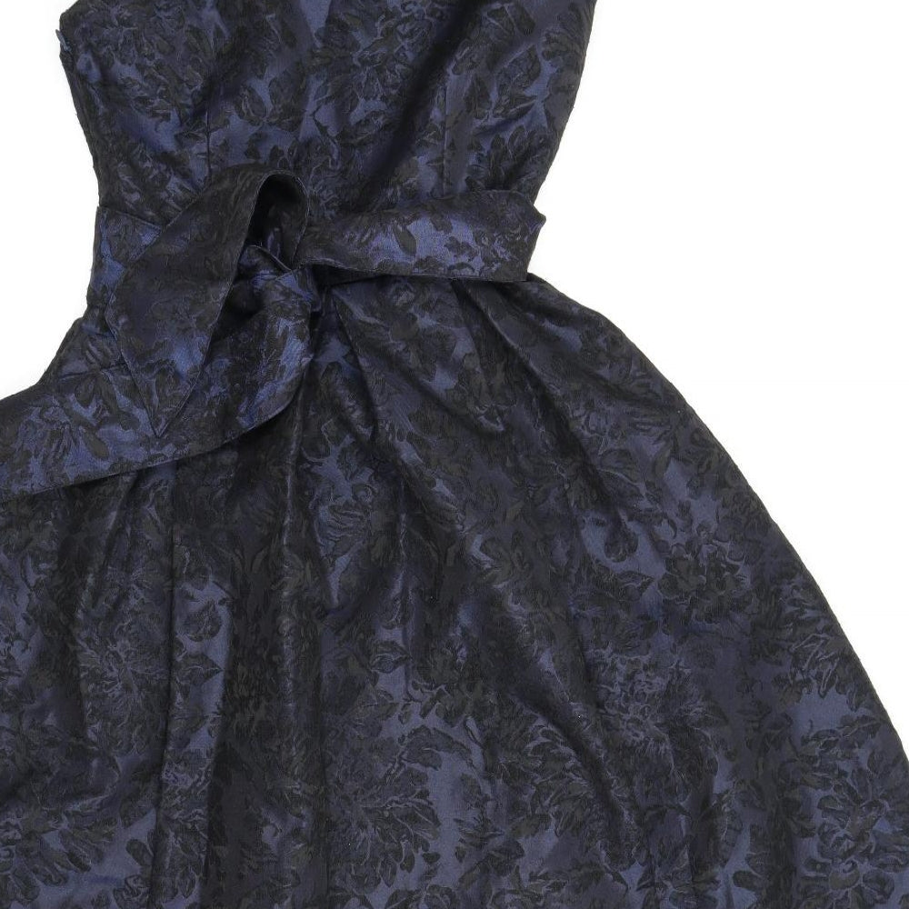 Atmosphere Womens Blue Floral  A-Line  Size 8  - Belt included