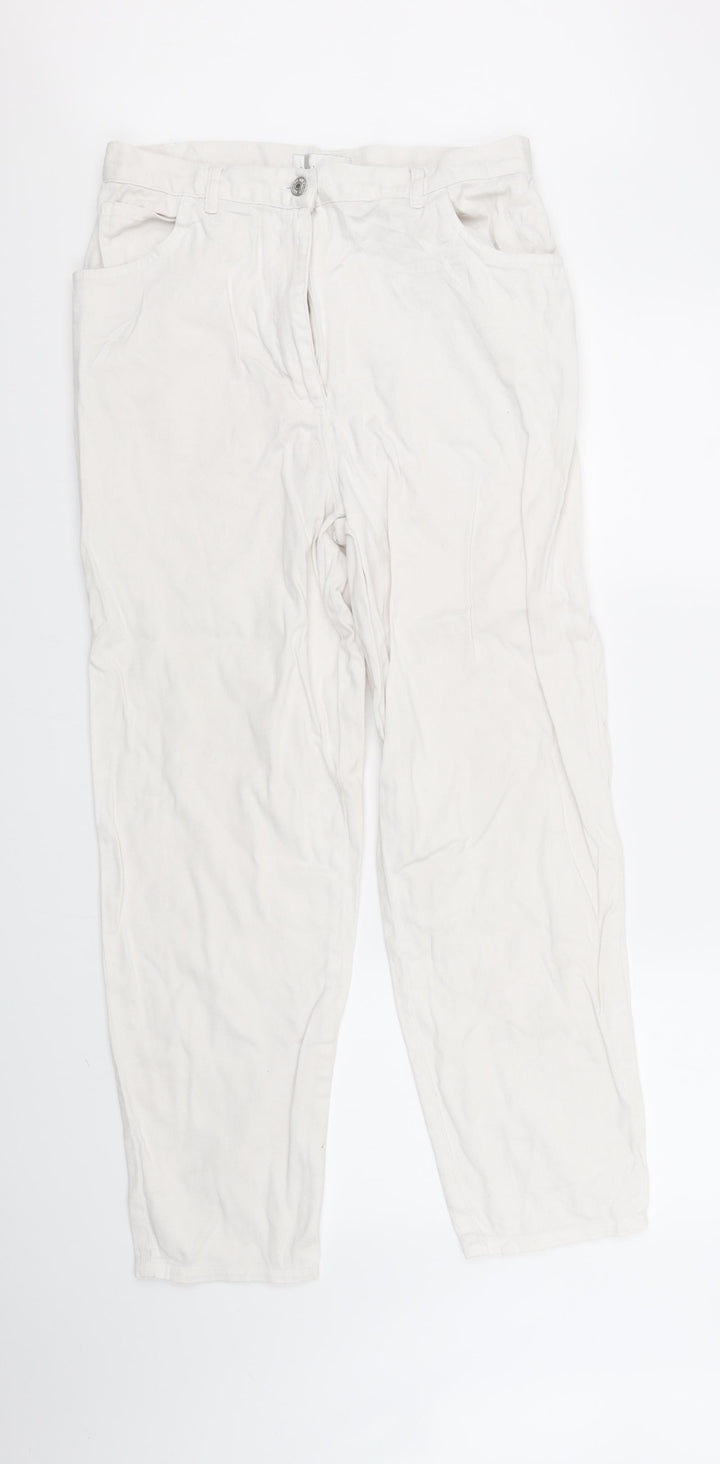 Best Basics Womens White   Straight Jeans Size 14 L31 in