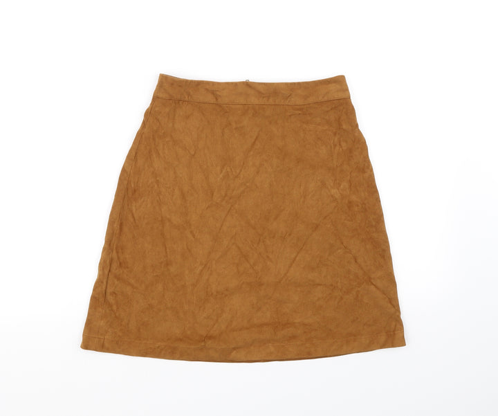 Woolworths Womens Orange Flare Skirt Size 10 - zip
