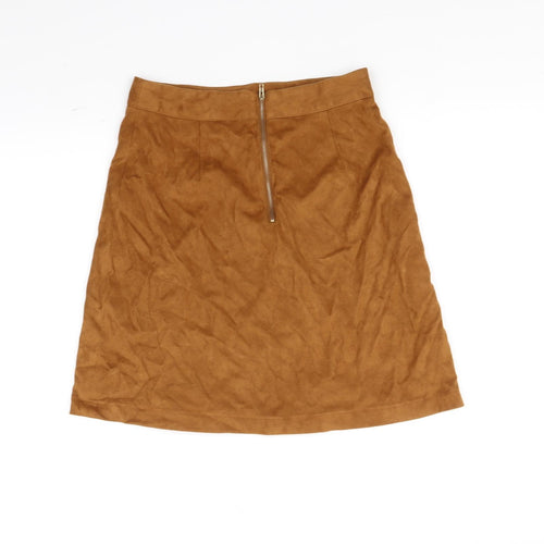 Woolworths Womens Orange   Flare Skirt Size 10  - zip