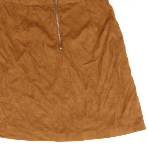 Woolworths Womens Orange   Flare Skirt Size 10  - zip