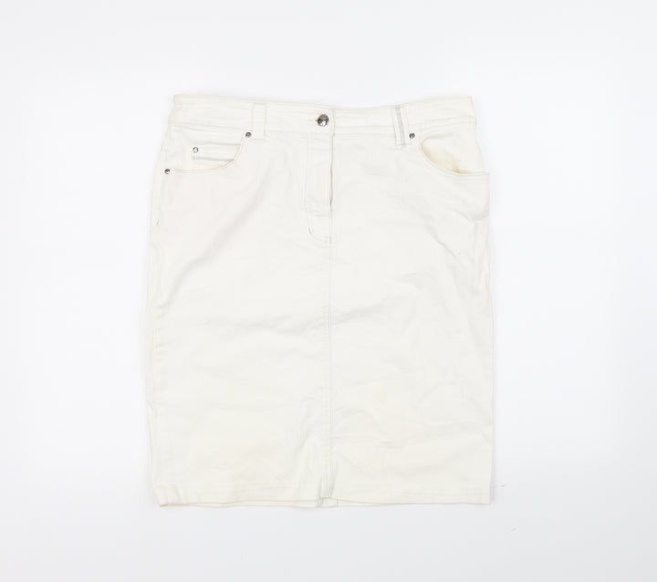 Olsen Womens White Flare Skirt Size 14