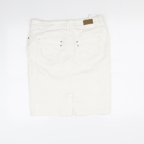 Olsen Womens White   Flare Skirt Size 14