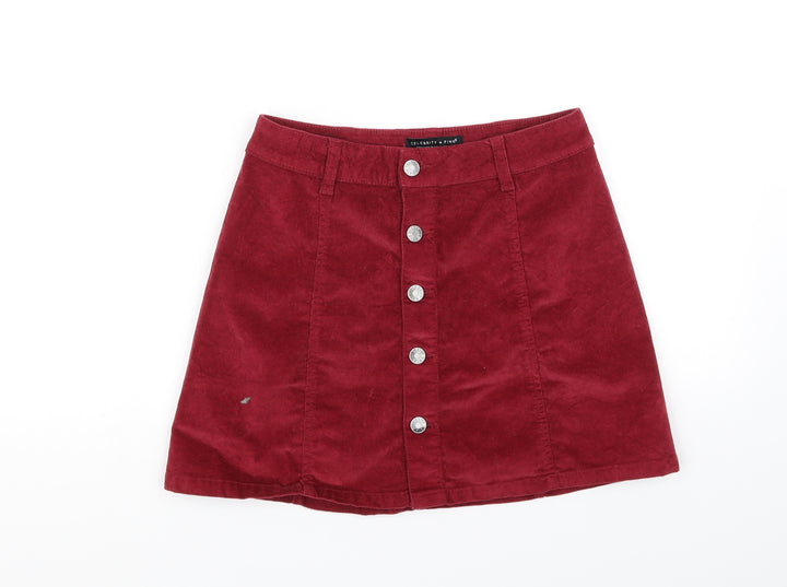 Celebrity Pink Womens Red   Flare Skirt Size 28 in