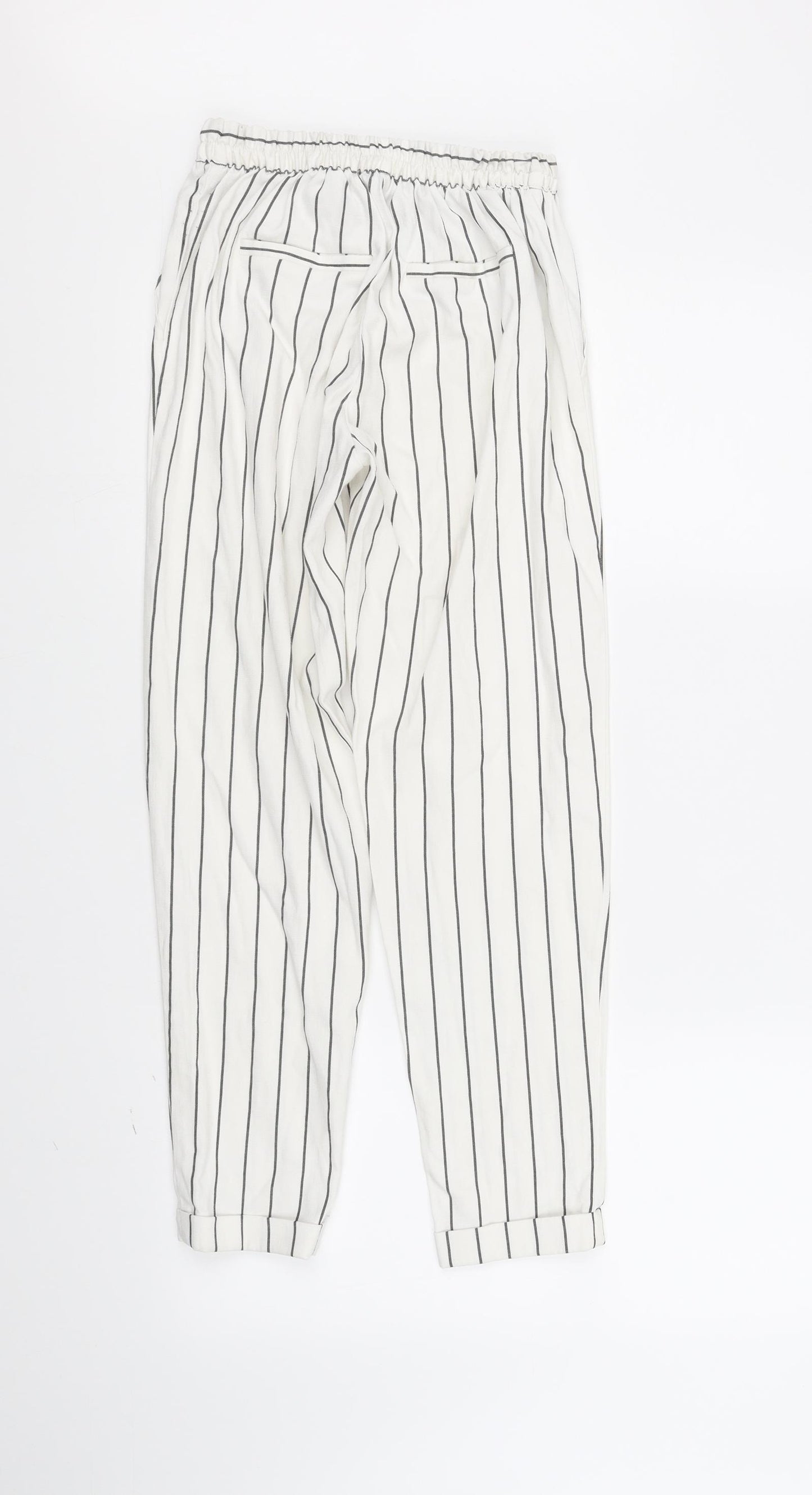 Berksha Womens White Striped  Jogger Trousers Size XS L27 in