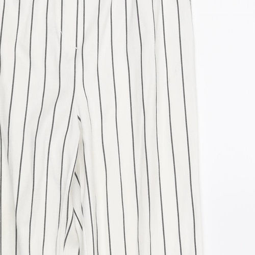 Berksha Womens White Striped  Jogger Trousers Size XS L27 in