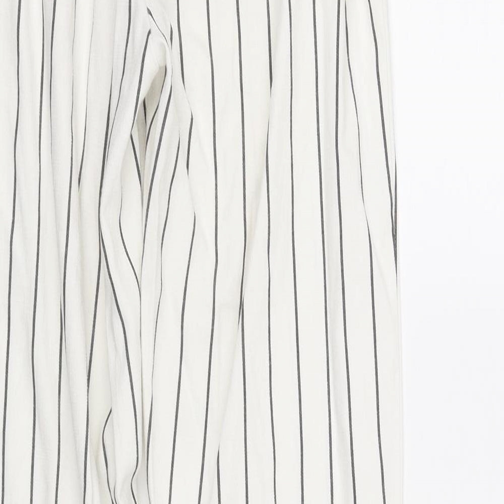 Berksha Womens White Striped  Jogger Trousers Size XS L27 in