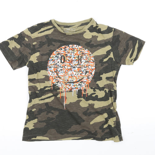 NEXT Boys Green Geometric  Basic T-Shirt Size 7 Years