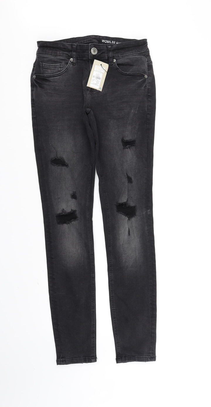Primark Womens Black Straight Jeans Size M L32 in