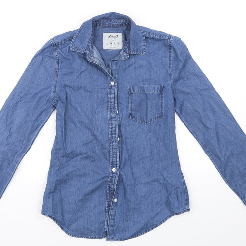 deniem & co Womens Blue   Basic Button-Up Size 6
