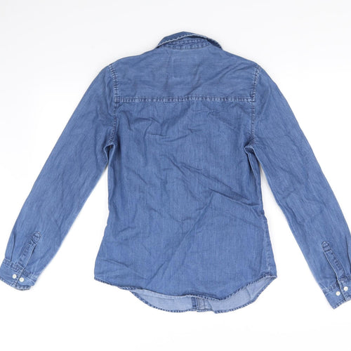 deniem & co Womens Blue   Basic Button-Up Size 6