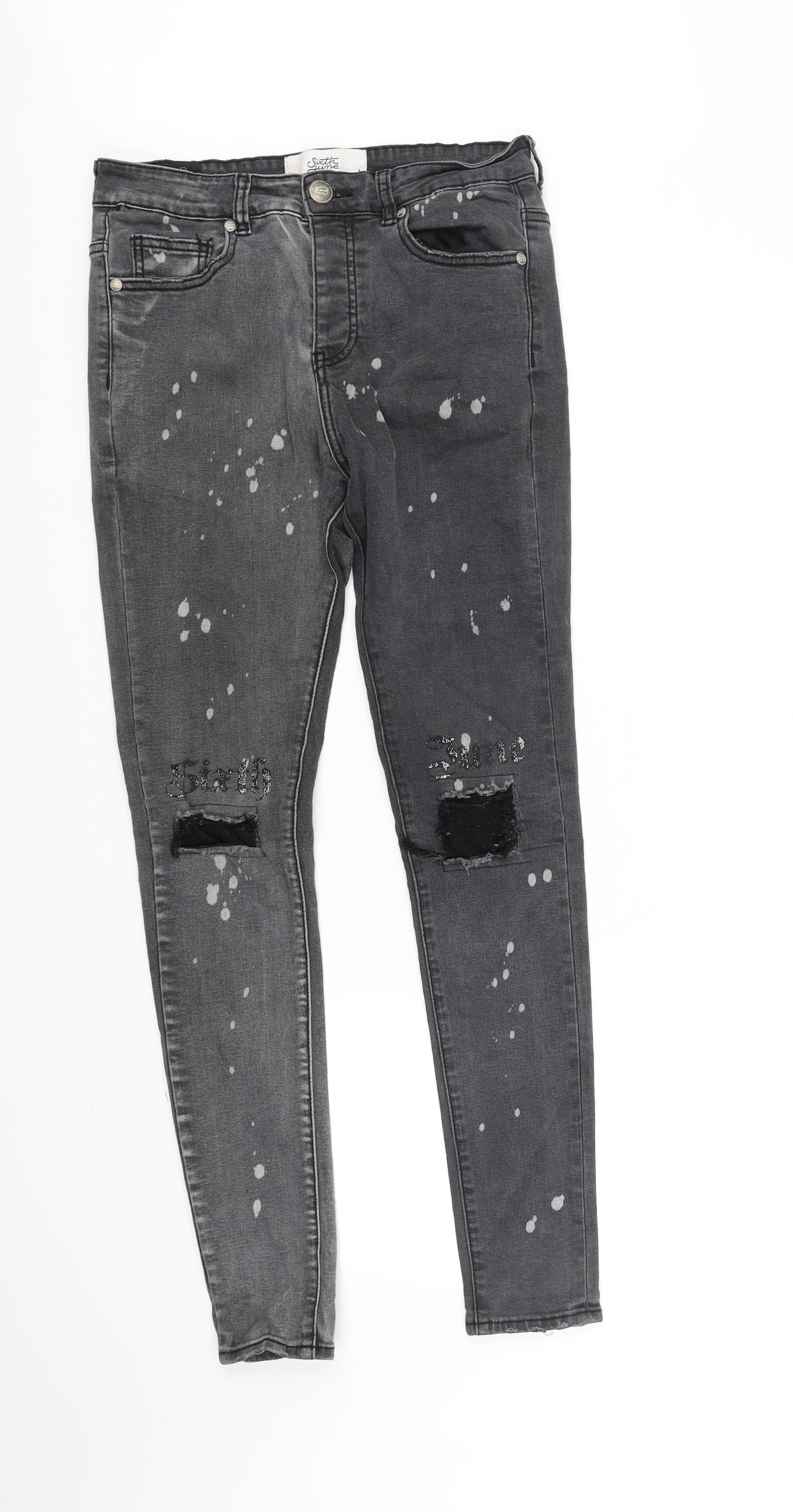 Sixth June Womens Grey   Skinny Jeans Size 30 in L33 in - paint meant to be on pants