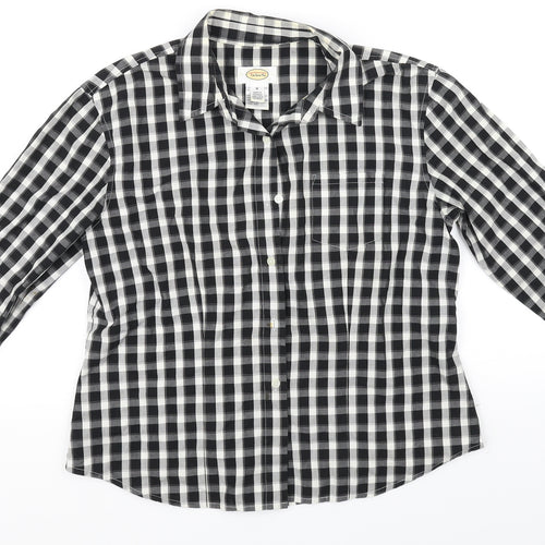 Talbots Mens Black Check   Button-Up Size M