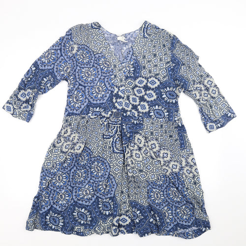 H&M Womens Blue Floral  Fit & Flare  Size 12