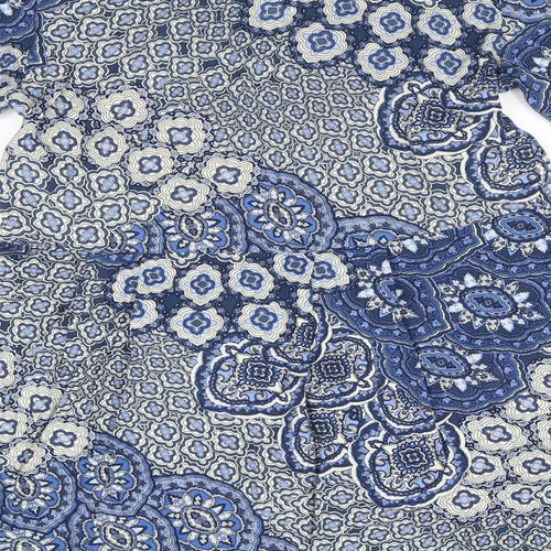 H&M Womens Blue Floral  Fit & Flare  Size 12