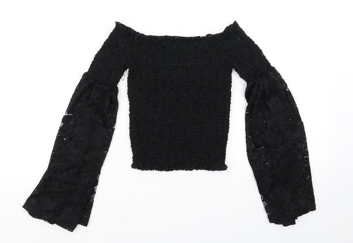 River Island Womens Black Basic T-Shirt Size 8