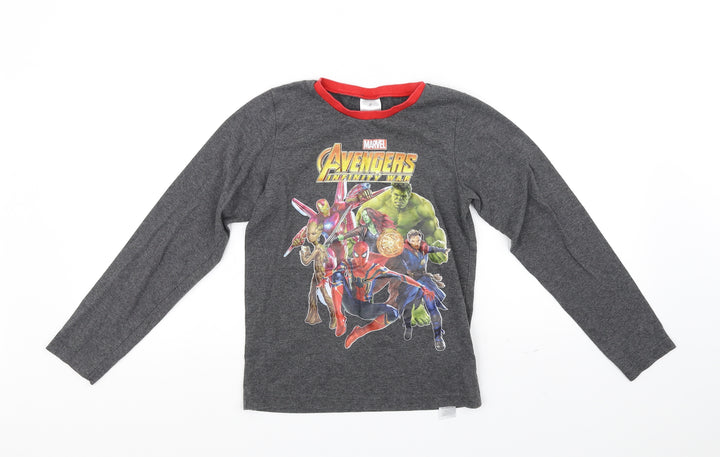 Avon Boys Grey Basic T-Shirt Size 9-10 Years