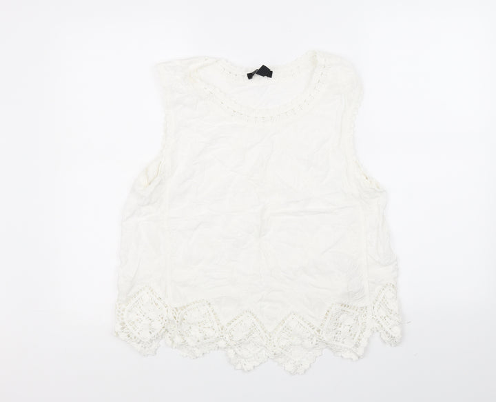 New Look Womens White   Basic T-Shirt Size S