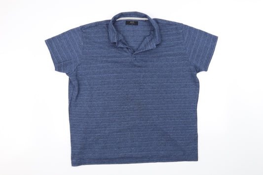 Front view of Acw85 men’s blue polo, size 2XL